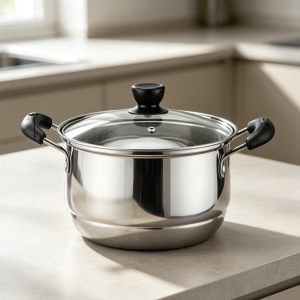 18cm Stainless Steel Double Handle Soup Pot